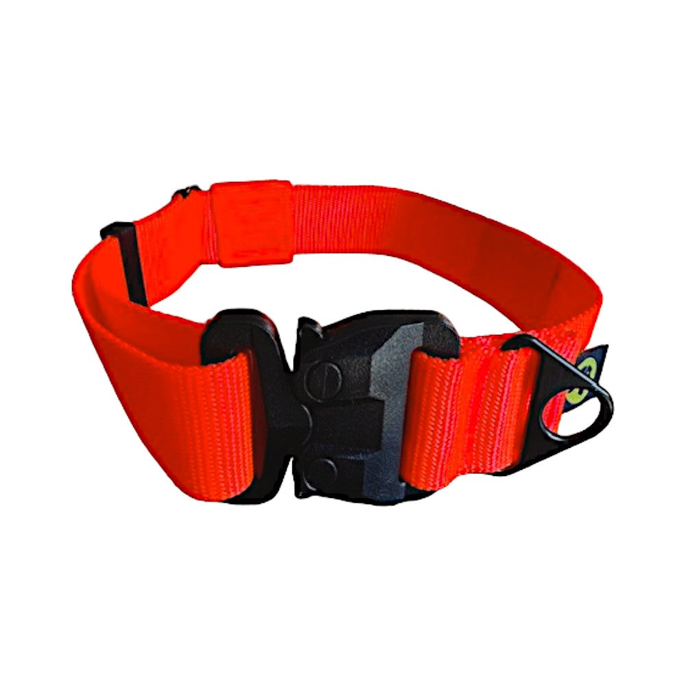 blaze orange dog collar large dog collar dog collar for large dogs giant dog collar adjustable collar for giant dogs handmade collar lifetime warranty made in the USA strong dog collar Giant Dog Gear collar