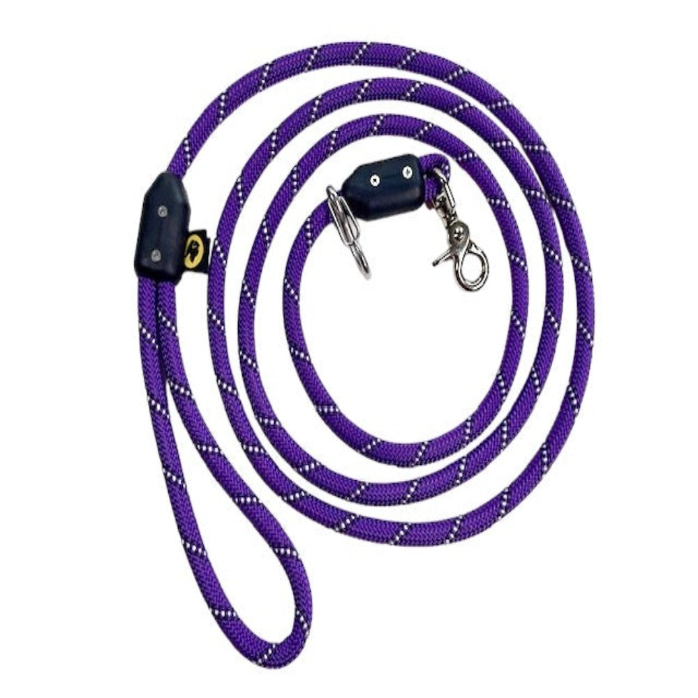 purple rope dog leash for large dog rope wrap leash giant dog rope leash with stainless steel carabiner clip large dog leash